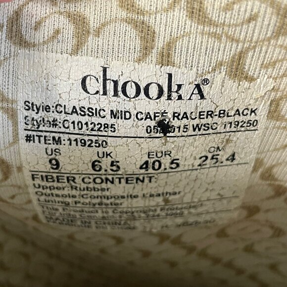 Chooka Classic Mid-Calf Racer Black Rain Boots Women's 9 Pull on Comfort - Picture 5 of 6